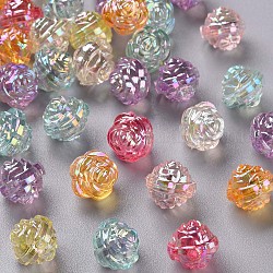 Perline acrilico trasparente, ab colore, fiore, colore misto, 11.5x11.5mm, Foro: 1.8 mm