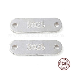 925 Verbindungsanhänger aus Sterlingsilber, ovale Glieder mit 925 Stempel, Silber, 6x11x0.6 mm, Bohrung: 0.9 mm