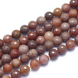 Fragola naturale perle di quarzo fili, tondo, sfaccettato (128 sfaccettatura), 10mm, Foro: 1.2 mm, circa 38pcs/filo, 15.55 pollice (39.5 cm)