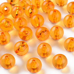 Perline acrilico trasparente, tondo, arancione, 16x15mm, Foro: 2.8 mm, circa 220pcs/500g