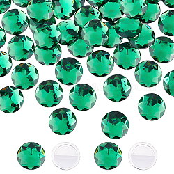 Fingerinspire 50 pz 25 mm retro piatto rotondo strass acrilico verde autoadesivo gioielli rotondi grandi gemme di plastica decorazioni attaccare sui gioielli cerchio di cristallo gemme per la creazione di costumi artigianato cosplay