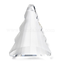 Vetro trasparente grandi ciondoli, sfaccettato, charms triangolo, per lampadari pendenti in cristallo, chiaro, 76x51x17.5mm, Foro: 2 mm