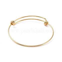 201 braccialetto estensibile avvolgente in filo di acciaio inossidabile per donna, oro, diametro interno: 2-1/2 pollice (6.2 cm)