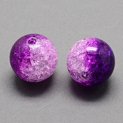 Ton zwei transparenten Acryl-Perlen knistern, Hälfte lackiert, Runde, lila, 8 mm, Bohrung: 2 mm, ca. 1892 Stk. / 500 g