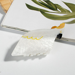 Bird Shape PVC Claw Hair Clips, DIY Hair Accessories, Seashell Color, 52x80x35mm