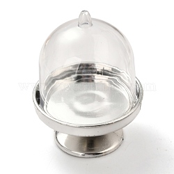Прозрачная пластиковая коробка для упаковки конфет, с колпачком, для свадебных конфет / торта disply, серебряные, 5.8x7.7 см, Внутренний диаметр: 5 cm