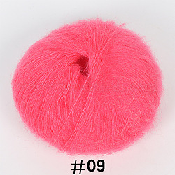 Filato per maglieria in lana angora mohair da 25 g, per forniture per uncinetto per bambole con scialle e sciarpa, rosso ciliegia, 1mm