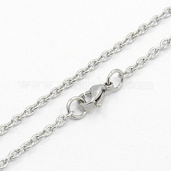 Cable de cadena de collares 304 acero inoxidable, con cierre de langosta, color acero inoxidable, 17.7 pulgada (45 cm)