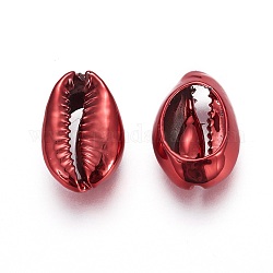 Perlas de concha de vaquero electrochapadas, rojo, 15~20x10~12x5~6mm, agujero: 12~14x2~3 mm