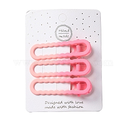 Pinzas para el cabello de cocodrilo de hierro pintadas con spray para niñas, rosa, 16x59x12mm, 3 unidades / tarjeta