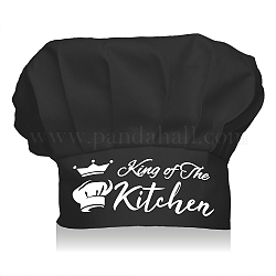 Cappello da cuoco in cotone personalizzato, cappello nero con scritta bianca re della cucina, modello corona, 300x230mm