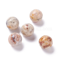 Perles naturelles en agate crazy, pas de trous / non percés, pour création de fil enroulé pendentif , ronde, 20mm
