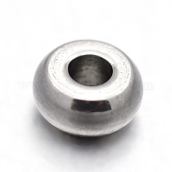 303 perline in acciaio inossidabile, colore acciaio inossidabile, ciambella, 4x2mm, Foro: 1 mm