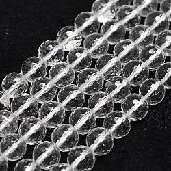 Natürlichen Kristall-Perlen Stränge, facettiert, Runde, 10 mm, Bohrung: 1 mm, ca. 37 Stk. / Strang, 14.9 Zoll ~ 15.1 Zoll