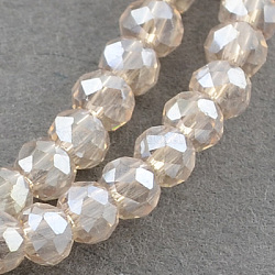 Chapelets de perles en verre électroplaqué, de couleur plaquée ab , facettes rondelle, linge, 3x2mm, Trou: 0.5mm, Environ 165~170 pcs/chapelet, 16.7 pouce