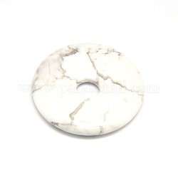 Donut/Pi Disc Natural Gemstone Pendants, Howlite, Donut Width: 12mm, 30x5mm, Hole: 6mm
