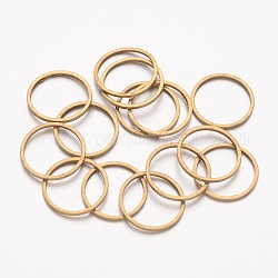 Enlace anillo de enlace de latón, crudo (sin chapar), sin níquel, aproximamente 14 mm de diámetro, 0.9 mm de espesor, agujero: 12 mm