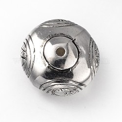 CCB perles en plastique, plat rond, argent antique, 24x11mm, Trou: 3mm