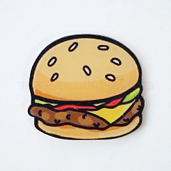 Broches de sécurité en acrylique, avec la broche de fer, Hamburger, colorées, 34x38.5x8.5mm, pin: 0.7 mm