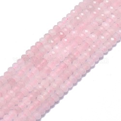 Fili di perline quarzo roso  naturale , sfaccettato, rondelle, 6x4mm, Foro: 1 mm, circa 85~90pcs/filo, 15.55 pollice (39.5 cm)