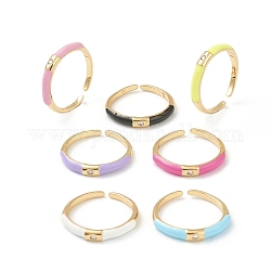 Латунные кольца из манжеты с прозрачным цирконием, открытые кольца, золотые, разноцветные, размер США 6, внутренний диаметр: 17 мм