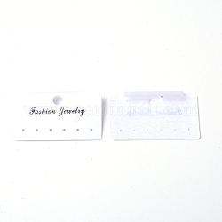 PVC Paper Display Cards, with 6 Holes, for Earring Display, Rectangle, White, 3x5.5x0.7cm, Hole: 1.5mm