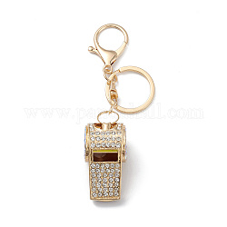 Glänzender Schlüsselanhänger mit Strass-Pfeifenanhänger aus Zinklegierung, für Autoschlüssel-Taschenanhänger-Ornamente, Kristall, 11.9 cm