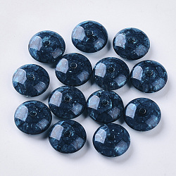 Acryl-Perlen, Nachahmung türkis Stil, Rondell, Preußischblau, 14x6 mm, Bohrung: 1.5 mm, ca. 666 Stk. / 500 g