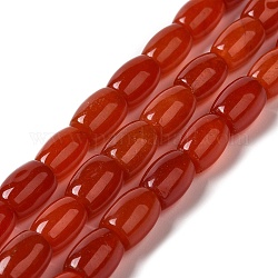 Naturali tinti perle di giada fili, ovale, rosso scuro, 11.5~12x7.5~8mm, Foro: 0.8 mm, circa 29~32pcs/filo, 12.99''~15.16'' (33~38.5 cm)