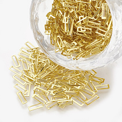 Brass Cabochons, Nail Art Decoration Accessories, Rectangle, Golden, 6x2x0.1mm, about 10000pcs/bag
