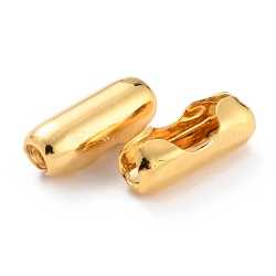 Conectores de cadena de bola de 304 acero inoxidable, real 24k chapado en oro, 18.5x7.5mm, agujero: 4 mm, apto para cadena de bolas de 6.5 mm