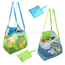 2шт 2 цвета портативные нейлоновые сетчатые пакеты для продуктов, для школьных путешествий повседневные пляжные сумки подходят, разноцветные, 78 см, 1 шт / цвет