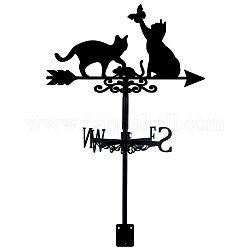 Windrichtungsanzeiger aus Orang-Utan-Eisen, Wetterfahne für Outdoor-Garten-Windmessgerät, Katzenform, 269x358 mm