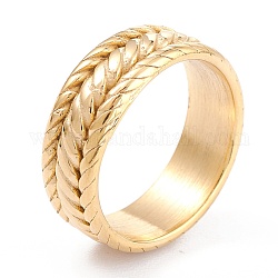 Placcatura ionica (ip) 304 anelli per le dita in acciaio inossidabile, oro, misura degli stati uniti 7 (17.3mm), 6.5mm