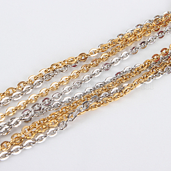304 Edelstahl-Kabelkette bildende Halskette, mit Karabiner verschlüsse, Mischfarbe, 19.7 Zoll (50 cm), 2 mm