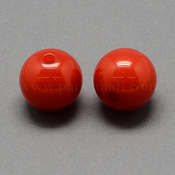 Imitation Jelly Acrylic Beads, Round, Red, 6mm, Hole: 1.5mm, about 4220pcs/500g