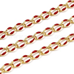 Латунные бордюрные цепи, с эмалью, катушка, долговечный, пайки, золотые, красные, ссылка: 10.3x7x1.25 mm