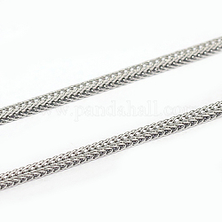 304 Stainless Steel Wheat Chains, Soldered, Stainless Steel Color, 1.5mm