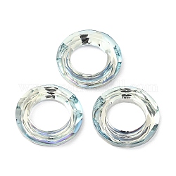 Соединительные кольца для гальванического стекла, кристаллическое космическое кольцо, призматическое кольцо, граненые, с покрытием на задной стороне, круглые кольца, светло-желтый, 30x6.5 мм, внутренний диаметр: 17 мм