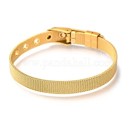 Bracelets de montres en 304 acier inoxydable, montre de la ceinture s'adapte breloques de glissière, plaqué or, 8-1/2 pouce (21.5 cm), 8mm