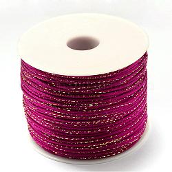 Cordes métalliques de perles de teinture, Cordon de queue de nylon, support violet rouge, 1.5mm, environ 100yards/rouleau (300pied/rouleau)