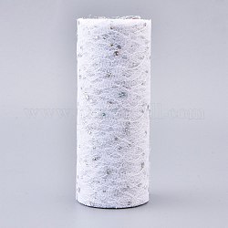 Glitzer-Pailletten-Deko-Mesh-Bänder, Tüllstoff, für Hochzeitsdekoration, Röcke Dekoration machen, weiß, 6 Zoll (150 mm), 10 Yards / Rolle