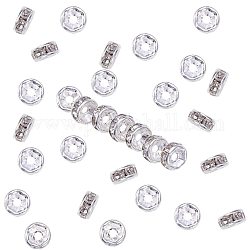 Nbeads 200 pièces 5mm grade a plaqué argent cristal clair strass rondelle rondelle entretoise perles pour la fabrication de bijoux