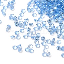 Cabochons zirconi, sfaccettato diamante, cielo blu, 1.2x1mm