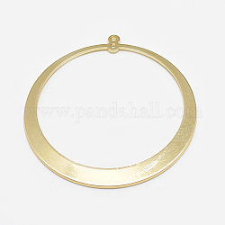 Подвески из латуни, круглые кольца, реальный 18k позолоченный, 48x45x1 мм, отверстие : 1 мм