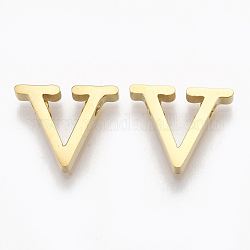 304 подвески из нержавеющей стали, золотые, буквы, letter.v, 12x14.5x3 мм, отверстие : 1.8 мм