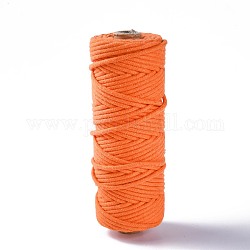 Cotton String Threads, Macrame Cord, Decorative String Threads, for DIY Crafts, Gift Wrapping and Jewelry Making, Coral, 3mm, about 54.68 yards(50m)/roll