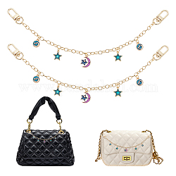 WADORN Purse Chain Strap, 2pcs 10.7 Inch Handbag Decorative Chains Short Handle Purse Chain Extender Stars Cubes Enamel Charms Accessories for Women Shoulder Bag Tote Bag Underarm Bag