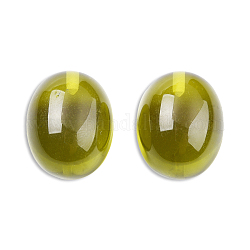 Perles d'ambre d'imitation de résine, la moitié foré, ovale, vert jaune, 20x16mm, demi-trou: 1.2 mm