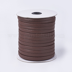 Cordones de cuero de imitación plana, coco marrón, 10x2mm, Alrededor de 50m / roll (54.68yards / roll)